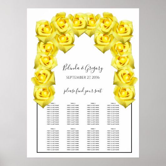 Gele rozen weddenschappen poster (Voorkant)