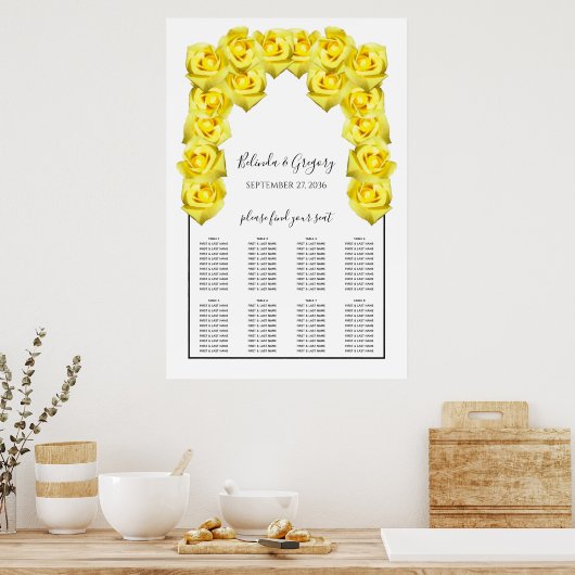 Gele rozen weddenschappen poster (Keuken)