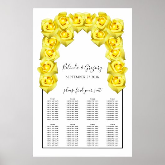Gele rozen weddenschappen poster (Voorkant)
