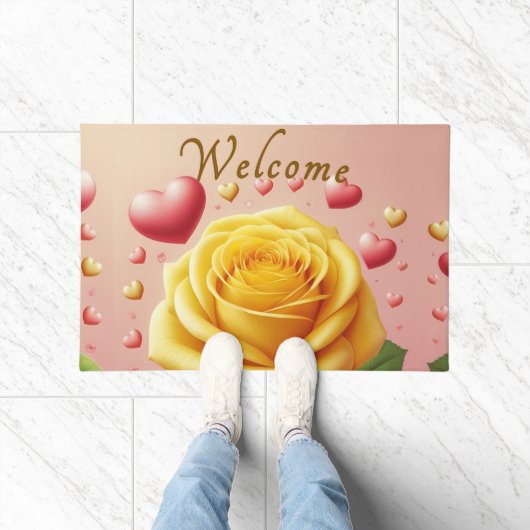 Gele Rozen Welkomstmat Deurmat (Binnen)