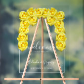 Gele rozen Welkomstteken bruiloft Acryl Bord (Neutraal)