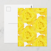 Gele rozen witte gouden bloemen briefkaart (Voorkant / Achterkant)