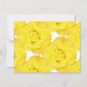 Gele rozen witte gouden bloemen RSVP kaartje (Achterkant)