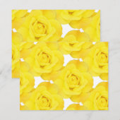Gele rozen witte gouden bloemen RSVP kaartje (Voorkant / Achterkant)