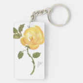 Gele rozenacrylSleutelhanger Sleutelhanger (achterkant)