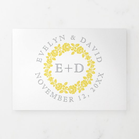 gele rozenbaard, grijze tong drieluik uitnodiging (Cover)