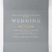  gele rozenbaars, ultieme grijze bruiloft drieluik uitnodiging (Binnenkant midden)