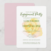  gele rozenbeenpartij kaart (Voorkant / Achterkant)