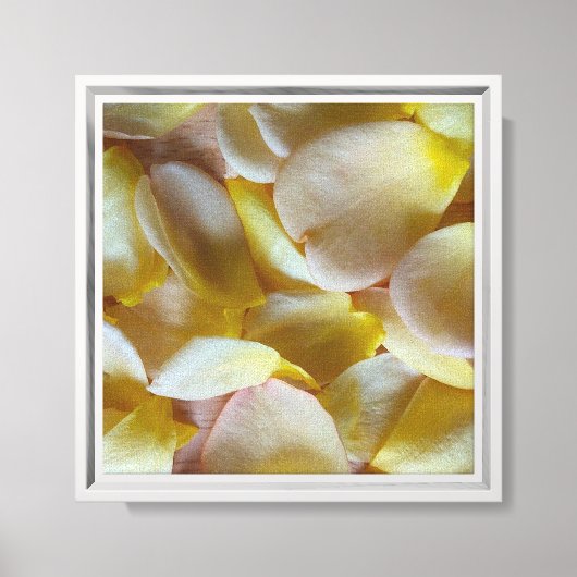 Gele rozenblaadjes canvas afdruk (Voorkant)