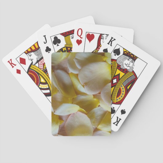 Gele rozenblaadjes pokerkaarten (Achterkant)