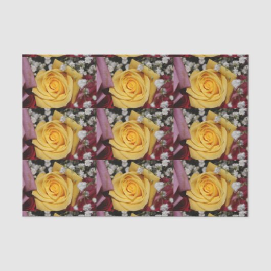Gele rozenblaadjes Tissue Paper Tissuepapier (Voorkant)