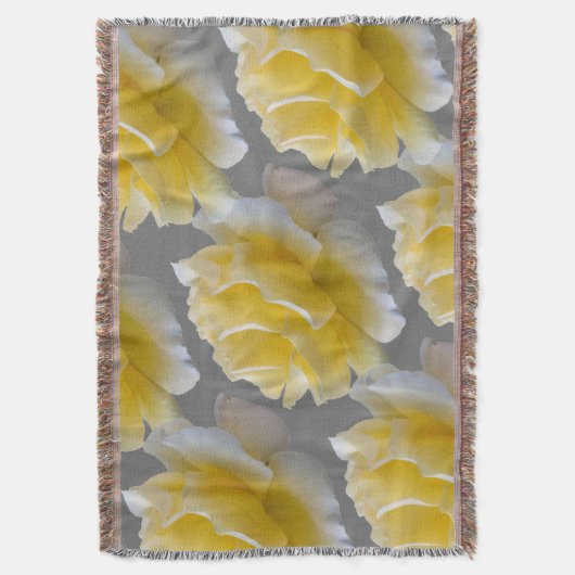 Gele rozenbladen deken (Voorkant Verticaal)
