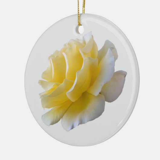 Gele rozenbladen keramisch ornament (Links)