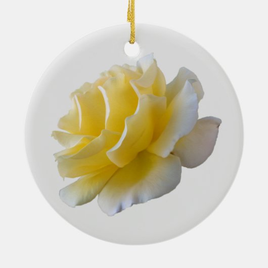 Gele rozenbladen keramisch ornament (Achterkant)