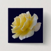 Gele rozenbladen vierkante button 5,1 cm (Voorkant)