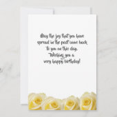 Gele rozenbloem 80e Birthday Kaart (Achterkant)