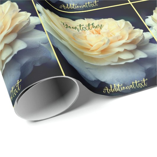 Gele rozenbloem Aangepast Cadeaupapier (Rol Hoek)