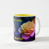 Gele rozenbloem Aangepast Tweekleurige Koffiemok (Voorkant rechts)