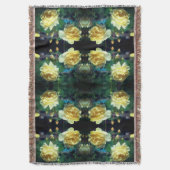 Gele rozenbloem Abstract Deken (Voorkant Verticaal)