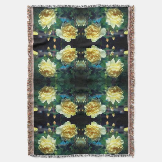 Gele rozenbloem Abstract Deken (Voorkant Verticaal)