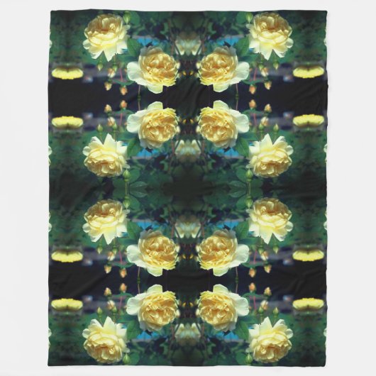 Gele rozenbloem Abstract Fleece Deken (Voorkant)