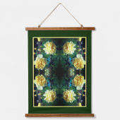 Gele rozenbloem Abstract Hangend Wandkleed (Voorkant)