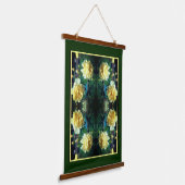 Gele rozenbloem Abstract Hangend Wandkleed (Gebogen)