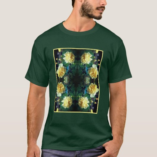 Gele rozenbloem Abstract T-shirt (Voorkant)