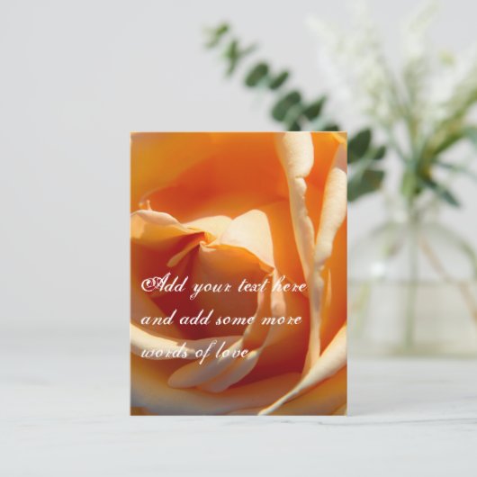 Gele rozenbloem briefkaart (Staand voorkant)