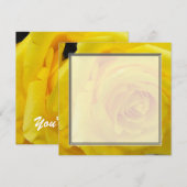  gele rozenbloem, bruiloft, feest; kaart (Voorkant / Achterkant)