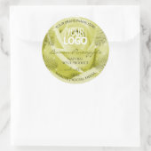 Gele rozenbloem Etiketten op palmbladeren Logo (Tas)