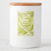 Gele rozenbloem Etiketten op palmbladeren Logo (Voorkant)