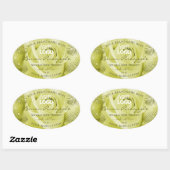 Gele rozenbloem Etiketten op palmbladeren Logo (Vel)