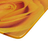 Gele rozenbloem Glasdoppen Snijplank (Hoek)