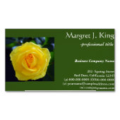  gele rozenbloem groene visitekaartjes. visitekaartje magneet (Voorkant)