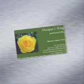  gele rozenbloem groene visitekaartjes. visitekaartje magneet (Voorbeeld)