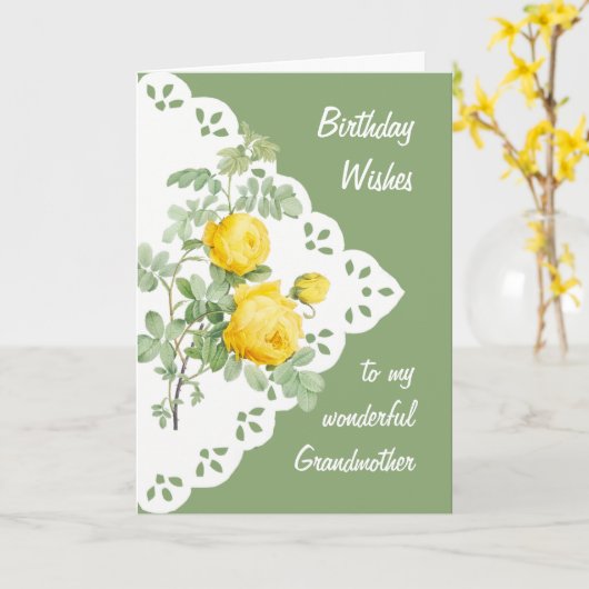  Gele Rozenbloem Grootmoeder Kaart (Gele Bloem)