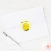 Gele rozenbloem Hartelijk dank Ronde Sticker (Envelop)