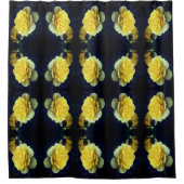 Gele rozenbloem in bloei Abstract patroon Douchegordijn (Voorkant)