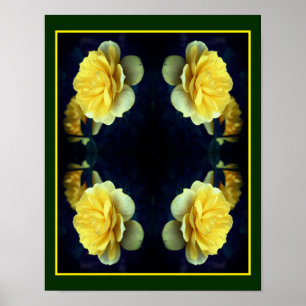 Gele rozenbloem in bloei Abstract Poster