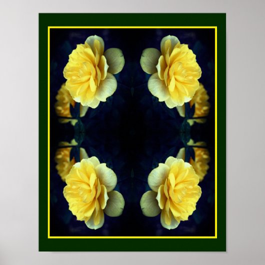 Gele rozenbloem in bloei Abstract Poster (Voorkant)