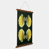 Gele rozenbloem in Bloom Mirror Abstract Hangend Wandkleed (Gebogen)