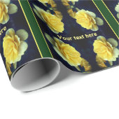 Gele rozenbloem in volstrekte bloemen, gepersonali cadeaupapier (Rol Hoek)