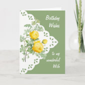  gele rozenbloem kaart (Voorkant)