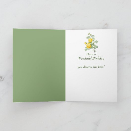 Gele Rozenbloem Kaart van de Bloeddag van de Part (Binnen)