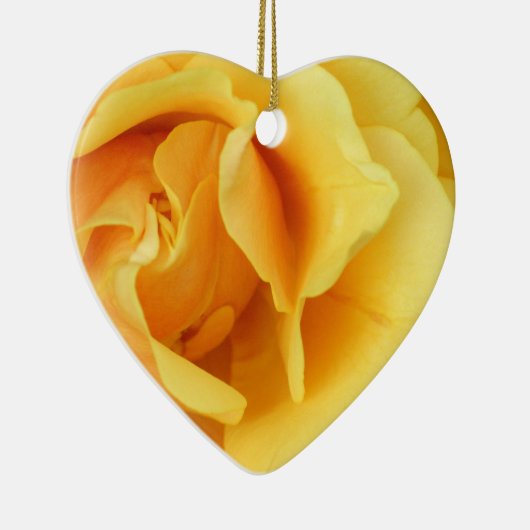 Gele rozenbloem keramisch ornament (Rechts)