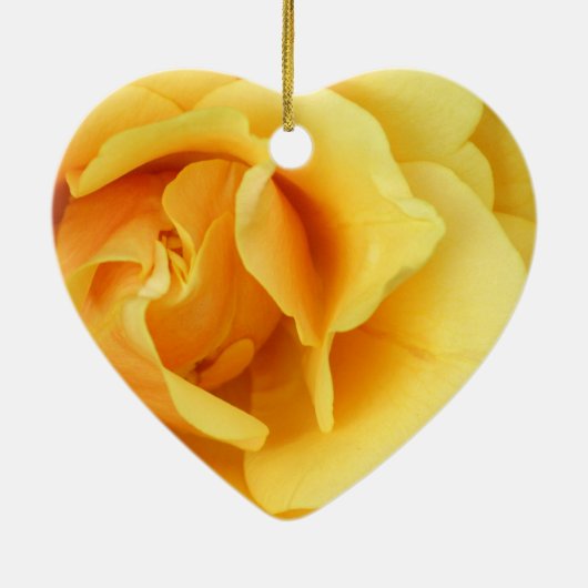 Gele rozenbloem keramisch ornament (Achterkant)