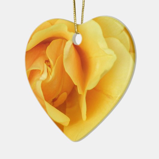 Gele rozenbloem keramisch ornament (Links)