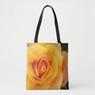 gele rozenbloem tote bag