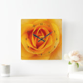 gele rozenbloem vierkante klok (Huis)